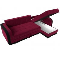 Угловой диван Марсель (микровельвет бордовый чёрный) - Изображение 2